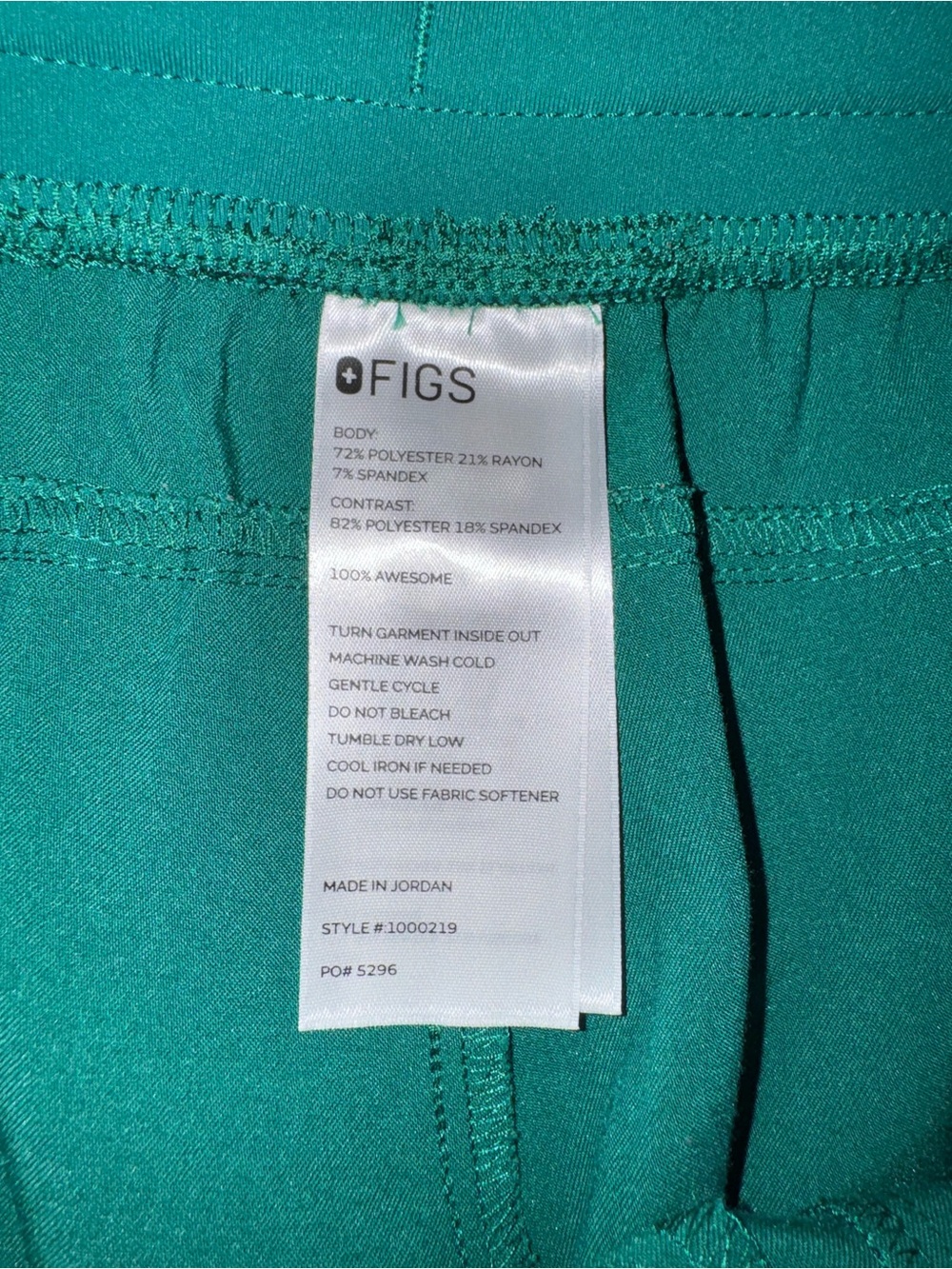 Figs Kade Cargo Moss Green Scrub Pants; XS Tall - Picture 4 of 6
